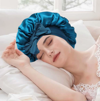 Silk Bonnet with Comfort Elastic Band and silk scrunchie